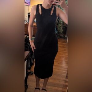 Reformation Michael Cotton Cut Out sweater knit midi dress xs like new